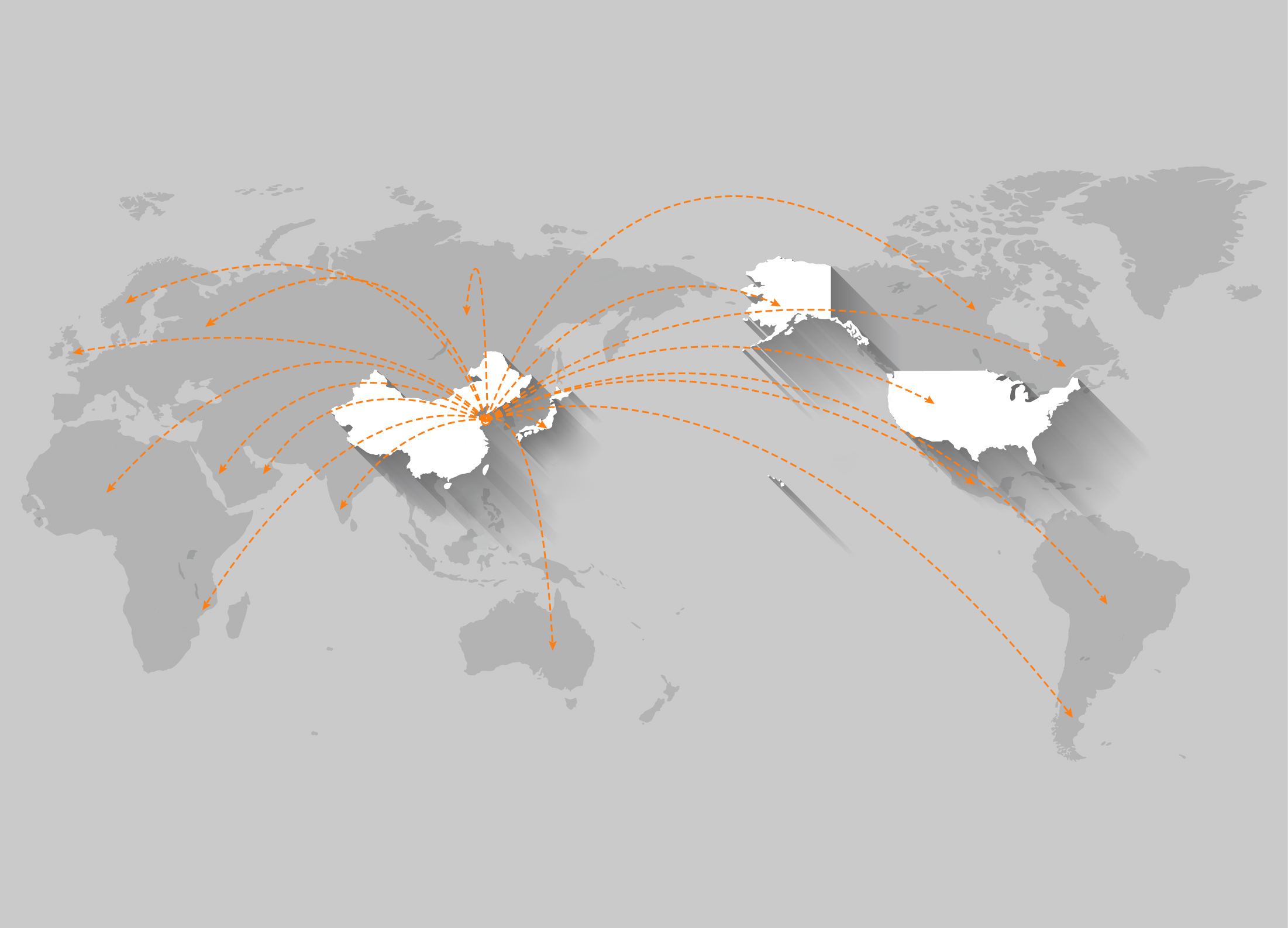 World Map with Service Points