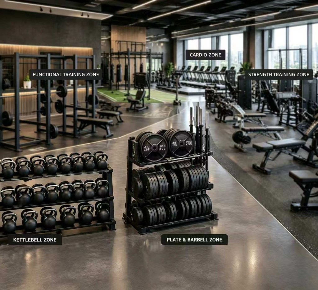 Full-service commercial gym 4000-8000 sq ft